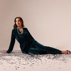 Брюки женские KAFTAN "Бархат" р. 42, зеленый - Фото 2
