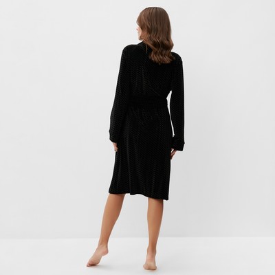 Халат домашний женский KAFTAN «Бархат», размер 40, чёрный
