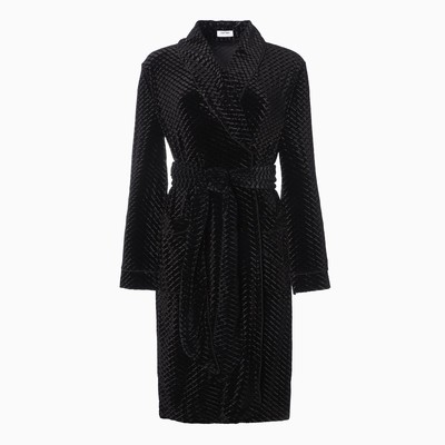 Халат домашний женский KAFTAN «Бархат», размер 40, чёрный