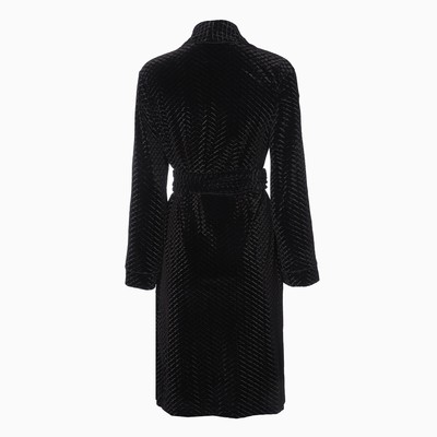 Халат домашний женский KAFTAN «Бархат», размер 40, чёрный