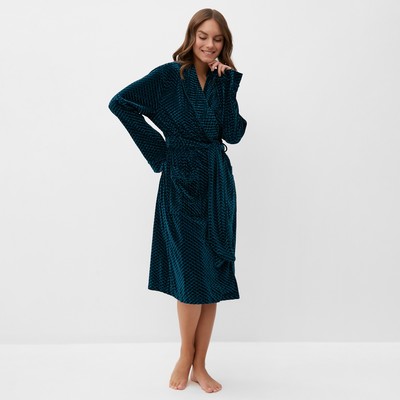 Халат домашний женский KAFTAN «Бархат», размер 48, зелёный
