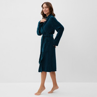 Халат домашний женский KAFTAN «Бархат», размер 48, зелёный