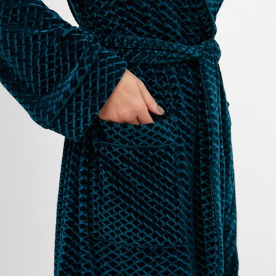 Халат домашний женский KAFTAN «Бархат», размер 48, зелёный
