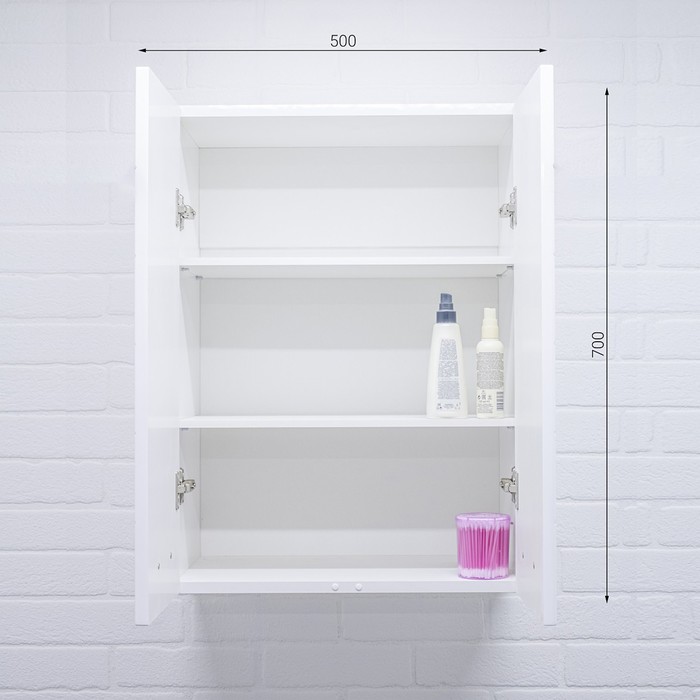 Шкаф навесной для ванной комнаты 02-55, 55 х 70 х 28,9 см, фасад МДФ