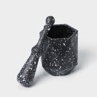 Ступка с пестиком «Грани», 10×18 см, чёрная - Фото 3