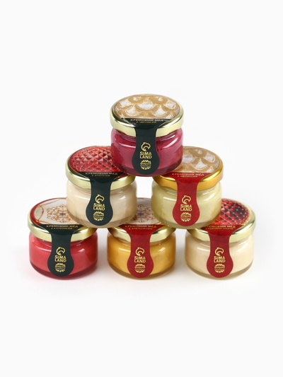 Подарочный набор новогодний «С новым годом!»: чай чёрный, крем-мёд (6 шт.x30 г)