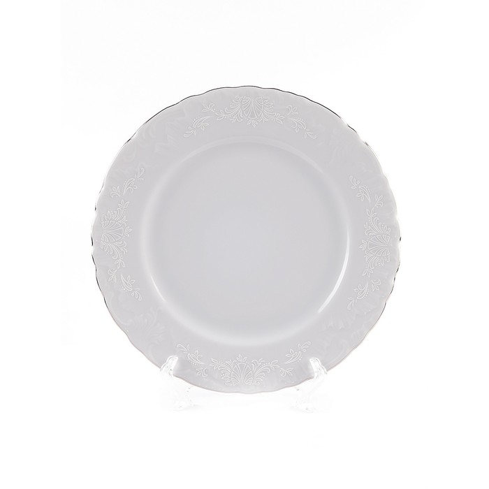 Тарелка мелкая Cmielow Rococo «Узор платина», d=25 см - Фото 1