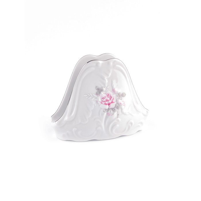 Салфетница Cmielow Rococo «Бледные розы, отводка платина» - Фото 1