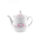 Чайник Cmielow Rococo «Бледные розы, отводка платина», 1.1 л - фото 299542554