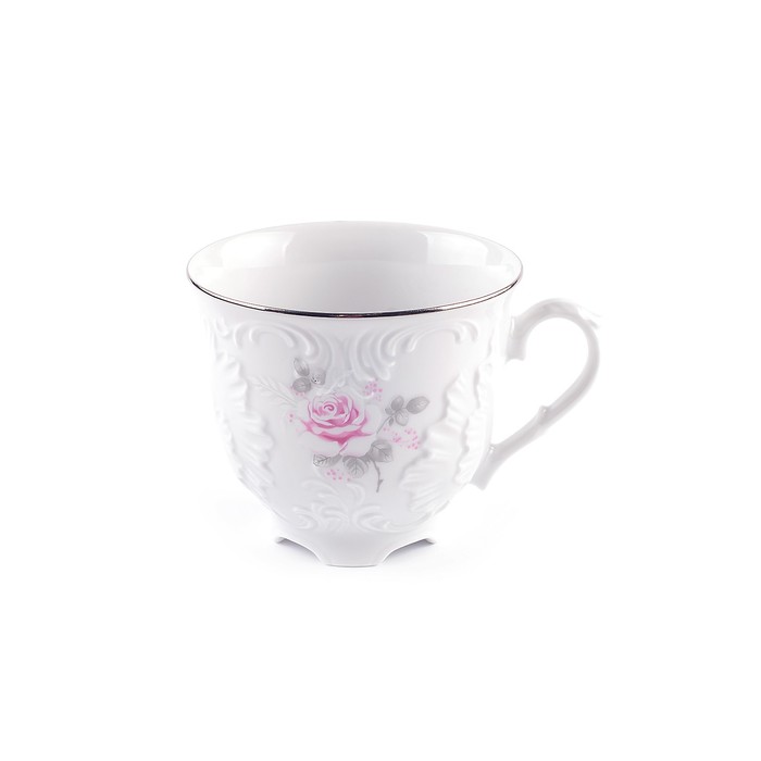 Чашка кофейная Cmielow Rococo «Бледные розы, отводка платина», 100 мл - фото 1909411146
