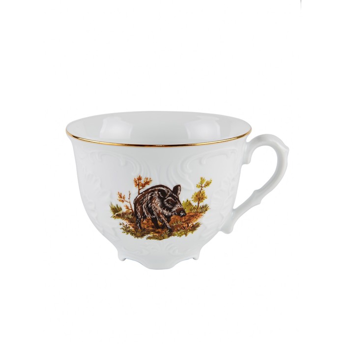 Чашка чайная Cmielow Rococo «Охота, отводка золото», 330 мл - фото 1909411260