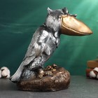 Копилка "Ворона с сыром" бронза-серебро, 31см - фото 8048949