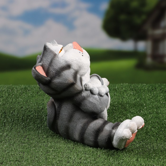 Садовая фигура "Кот" серый, 22х33см