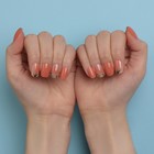 Накладные ногти «Flower», 12 шт, с клеевыми пластинами, форма мягкий квадрат, цвет персиковый/молочный - фото 8048985