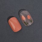 Накладные ногти «Flower», 12 шт, с клеевыми пластинами, форма мягкий квадрат, цвет персиковый/молочный - фото 8048978