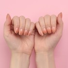 Накладные ногти «Nude», 12 шт, с клеевыми пластинами, c блёстками, форма мягкий квадрат, цвет светло - бежевый - фото 24728145