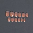 Накладные ногти «Nude», 12 шт, с клеевыми пластинами, c блёстками, форма мягкий квадрат, цвет светло - бежевый - Фото 4