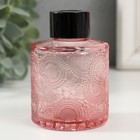 Диффузор для эфирных масел с крышкой "Цветочный" прозрачный розовый 100 мл 6х6х8 см - фото 23371771