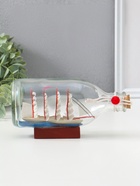 Корабль в бутылке «Роза ветров», фигурка, 18×10×8 см, белый - Фото 5