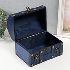 Шкатулка для украшений «Сундучок. Лев. С заклёпками», дерево, ярко-синяя, 16×15.5×22 см - Фото 3