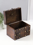 Шкатулка для украшений «Сундучок. Лев. С заклёпками», дерево, коричневая, 21.8×15.5×15 см - Фото 5