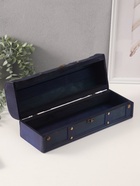 Шкатулка подарочная под бутылку «С заклёпками», дерево, ярко-синяя, 11×34×12.8 см - Фото 2