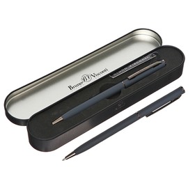 Ручка шариковая поворотная, 0.7 мм, BrunoVisconti PALERMO, стержень синий, металлический корпус Soft Touch графитовый, в футляре
