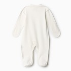 Комбинезон с закрытыми ручками, цвет молочный/мишка, рост 56 см - фото 23387948