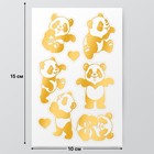 Наклейки (стикеры) "Панда" 10х15 см, цвет золото, 5-309 - фото 7886807