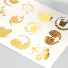 Наклейки (стикеры) "Знаки зодиака" 10х15 см, цвет золото, 5-312 - фото 7886815
