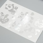 Наклейки (стикеры) "Панда" 10х15 см, цвет серебро, 5-324 - фото 7886850
