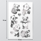 Наклейки (стикеры) "Панда" 10х15 см, цвет серебро, 5-324 - фото 7886851