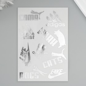 Наклейки (стикеры) "Логотипы" 10х15 см, цвет серебро, 5-325