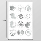 Наклейки (стикеры) "Знаки зодиака" 10х15 см, цвет серебро, 5-327 - Фото 3