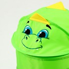 Корзина для хранения игрушек «Динозаврик» с ручками и крышкой, 55 х 33 х 33 см, зелёная - фото 8513250