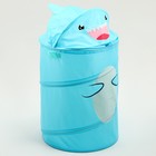 Корзина для хранения игрушек «Акула» с ручками и крышкой, 55 х 33 х 33 см, голубая - Фото 4