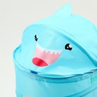 Корзина для хранения игрушек «Акула» с ручками и крышкой, 55 х 33 х 33 см, голубая - фото 4121807