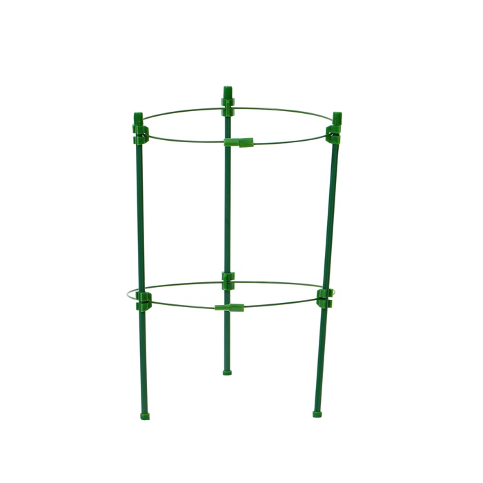 Кустодержатель, d=18 см, h=30 см, 2 кольца, металл, зелёный, Greengo