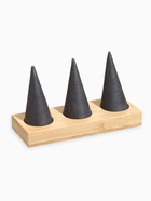 Подставка для колец QF, 13×5×8 см, дерево, конусы, чёрная - Фото 3