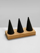 Подставка для колец QF, 13×5×8 см, дерево, конусы, чёрная - Фото 4
