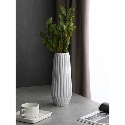 Ваза настольная «Пустыня», h=34 см, цвет серый, керамика, 1 сорт, Иран