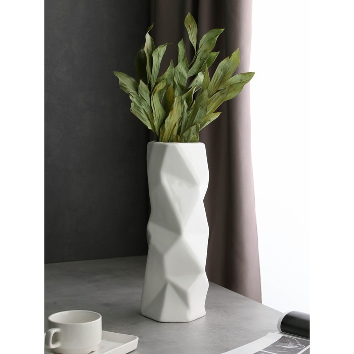 Ваза настольная «Рубин», h=37 см, цвет белый, керамика, 1 сорт, Иран - Фото 1