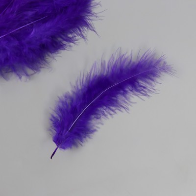 Перо декоративное гусиное пуховое «Фиолетовое», набор 40 шт., h=10-15 см