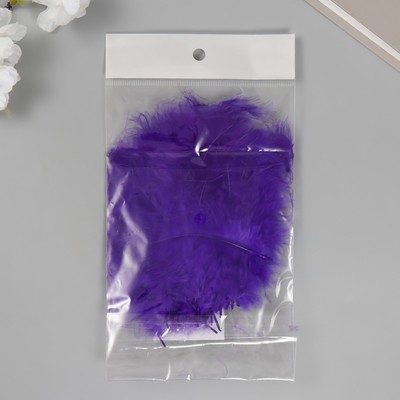 Перо декоративное гусиное пуховое «Фиолетовое», набор 40 шт., h=10-15 см