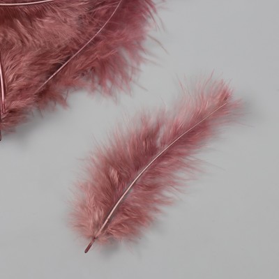 Перо декоративное гусиное пуховое «Кофе», набор 40 шт., h=10-15 см