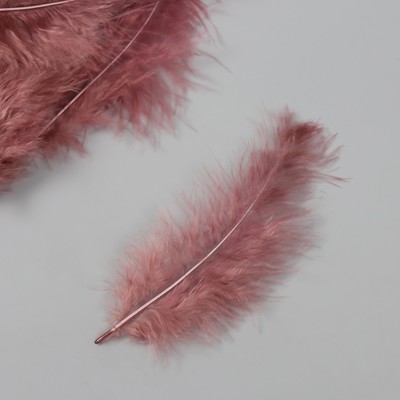 Перо декоративное гусиное пуховое «Кофе», набор 40 шт., h=10-15 см