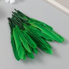 Перо декоративное гусиное "Ярко-зелёное" набор 30 шт h=10-12 см - Фото 1