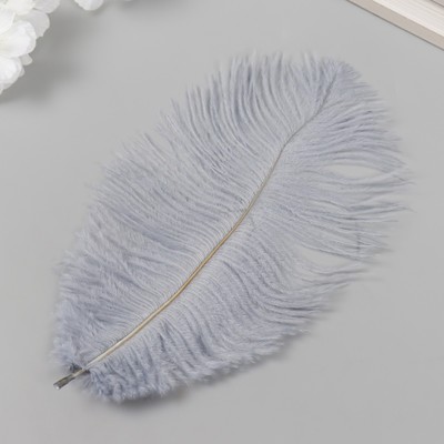 Перо декоративное страуса "Серый туман" h=15-20 см