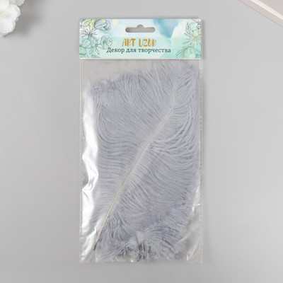 Перо декоративное страуса "Серый туман" h=15-20 см