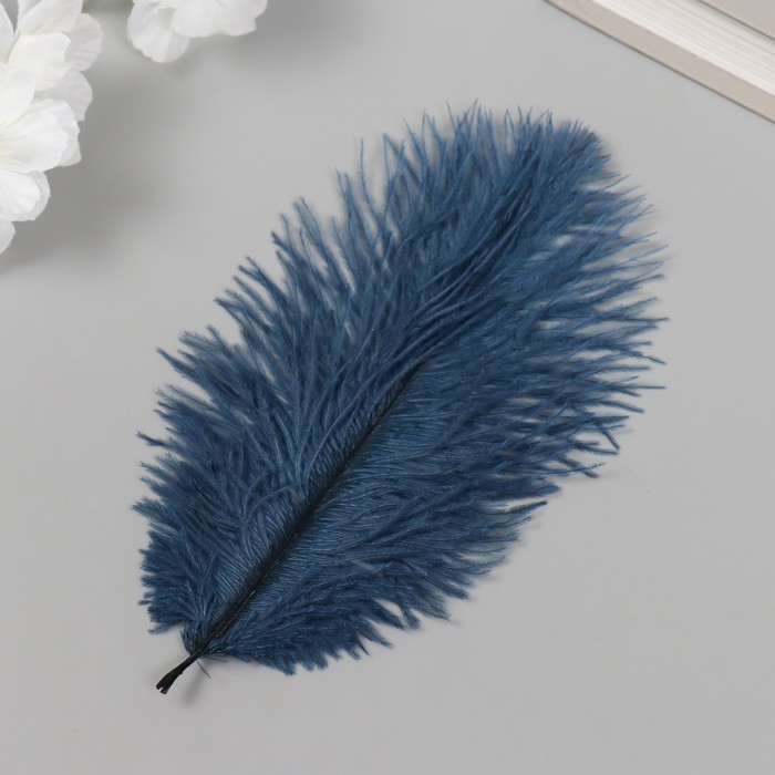 Перо декоративное страуса "Синяя ночь" h=15-20 см